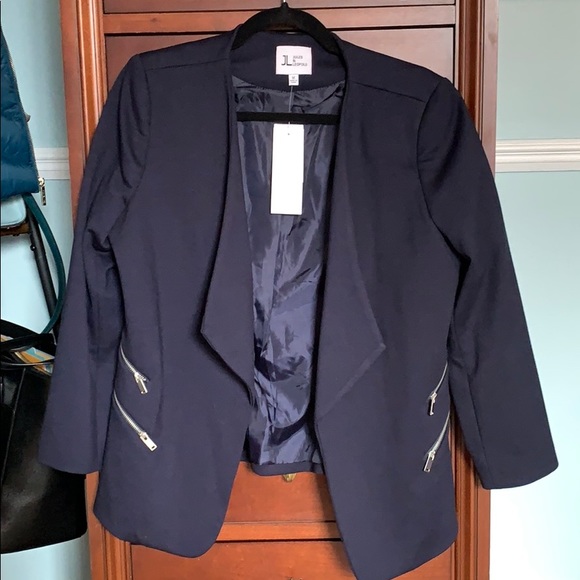NWT - Navy blue blazer with silver zipper details - Picture 4 of 7